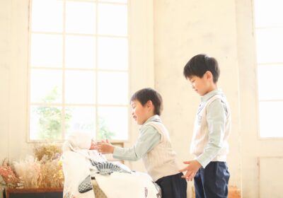 <初宮参り>clampで撮るナチュラルお宮参り<三兄弟>