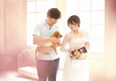 <マタニティフォト>多彩なワンちゃんの表情