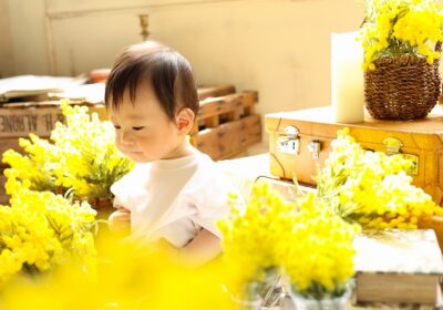 ＜ミモザ＞お姉ちゃんと一緒＜一才バースデー＞