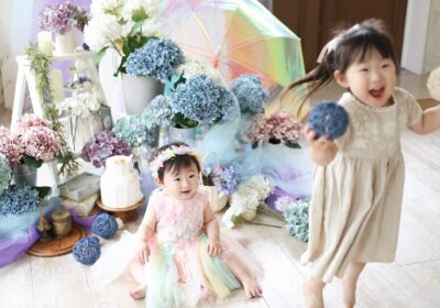 <1歳バースデーフォト>約37年後輩な2人<ワンちゃん/ケーキスマッシュ>