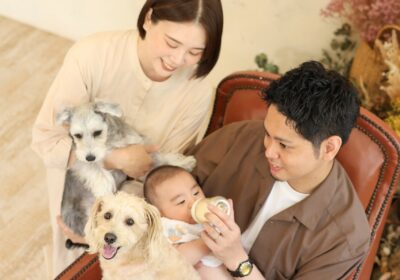 <ペット>”なんでもない日”の家族写真<ベビー>